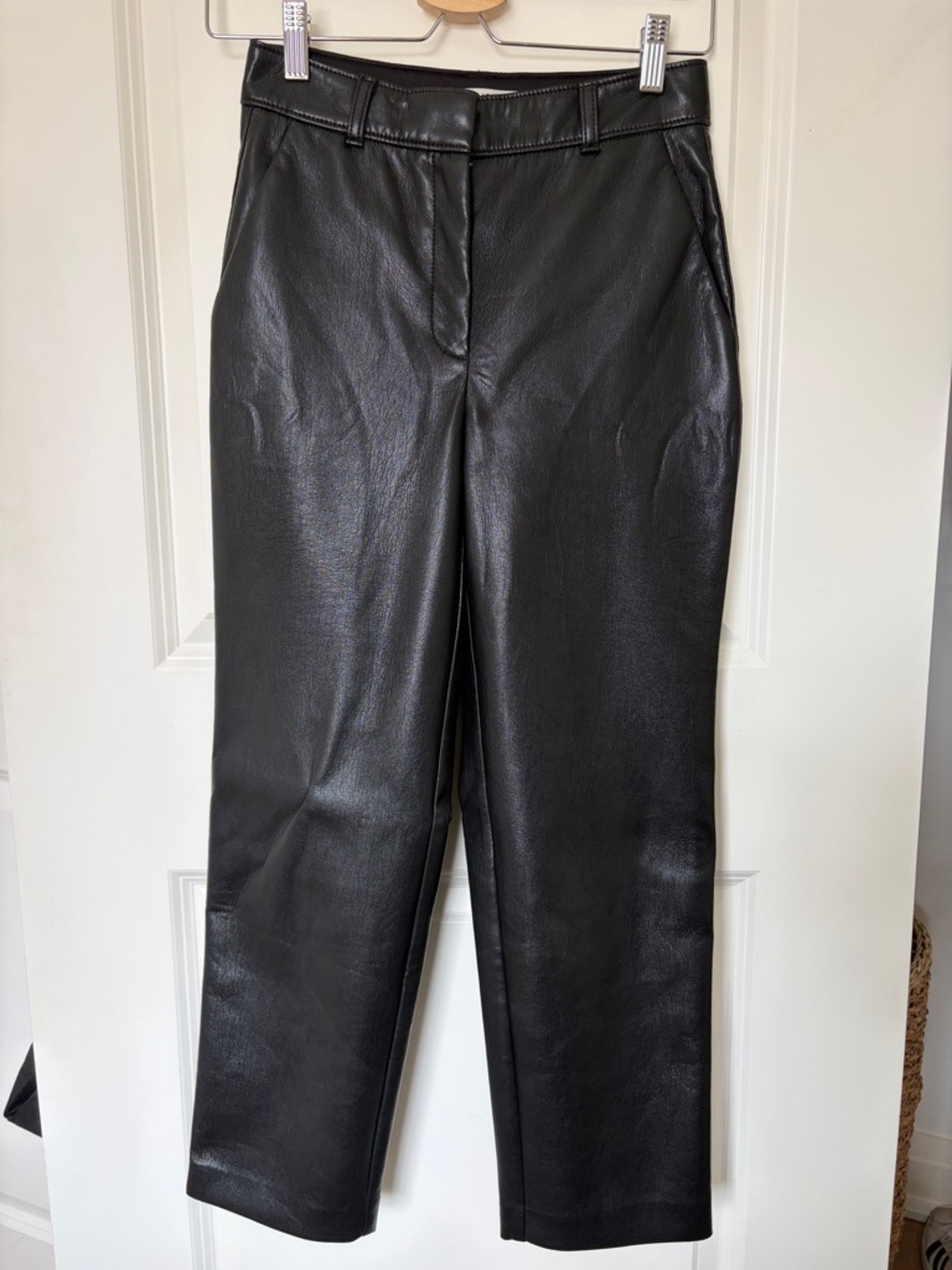 Aritzia Faux Leather Straight-Leg Pants